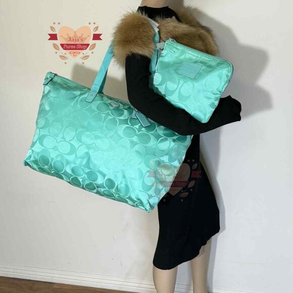 💚Coach Signature Fabric-Nylon Bag & Snap Pouch💚 - Picture 13 of 16